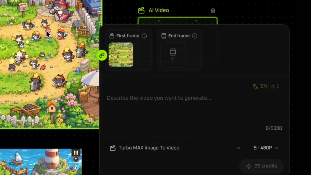 Link icon on the canvas image, and the filled First frame