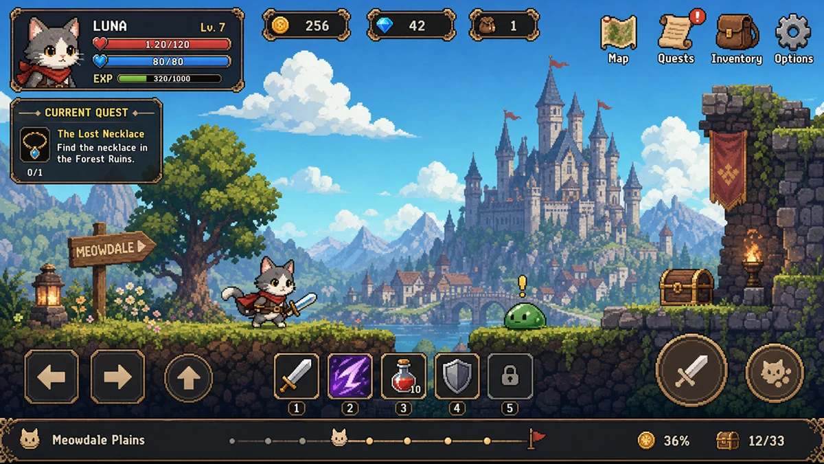 Cat-journey UI plate used as the Auto Layering source