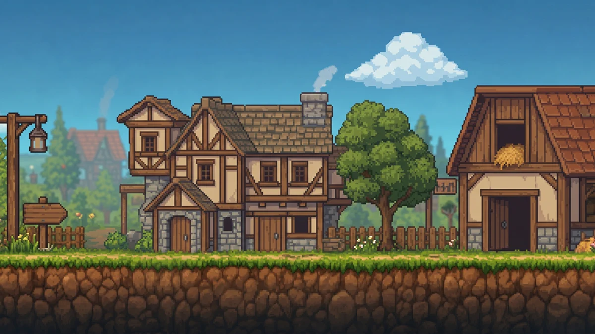 Clean village background after Extract Background