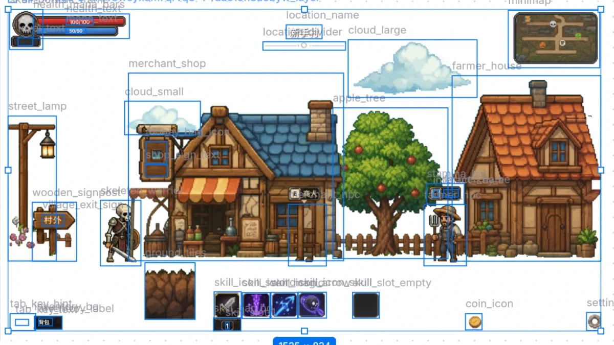 AI output after the Layer Split workflow