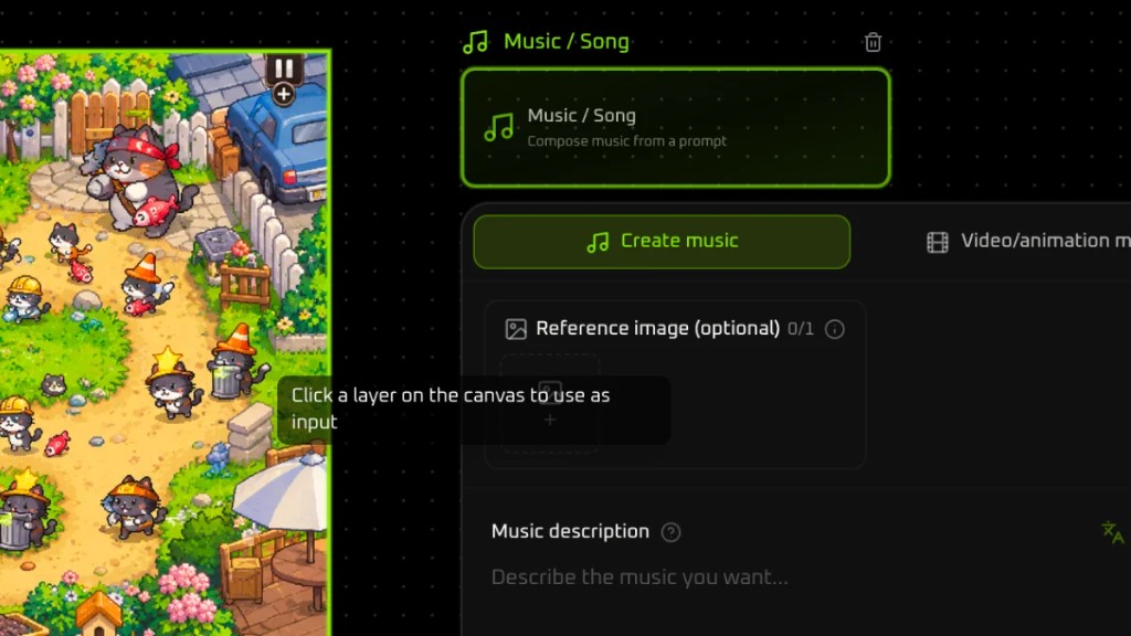 Hint to click a canvas layer as the music reference
