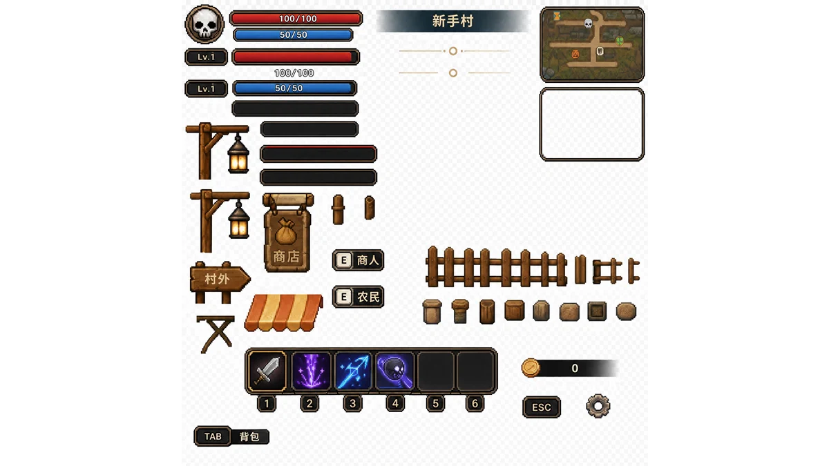 Simplified Chinese in-game UI bitmap before Image Translate